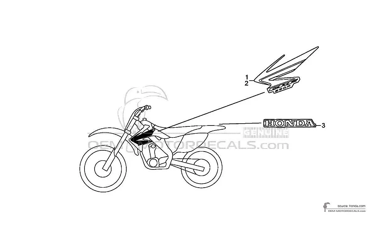 Aufkleber für Honda CRF250R 2007 - Rot • Honda OEM-Aufkleber