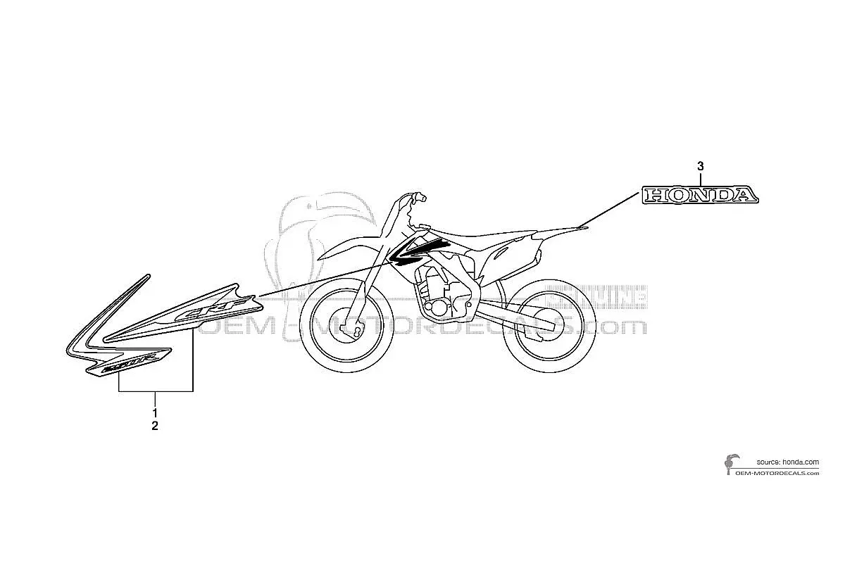 Decals for Honda CRF250R 2010 - Red • Honda OEM Decals