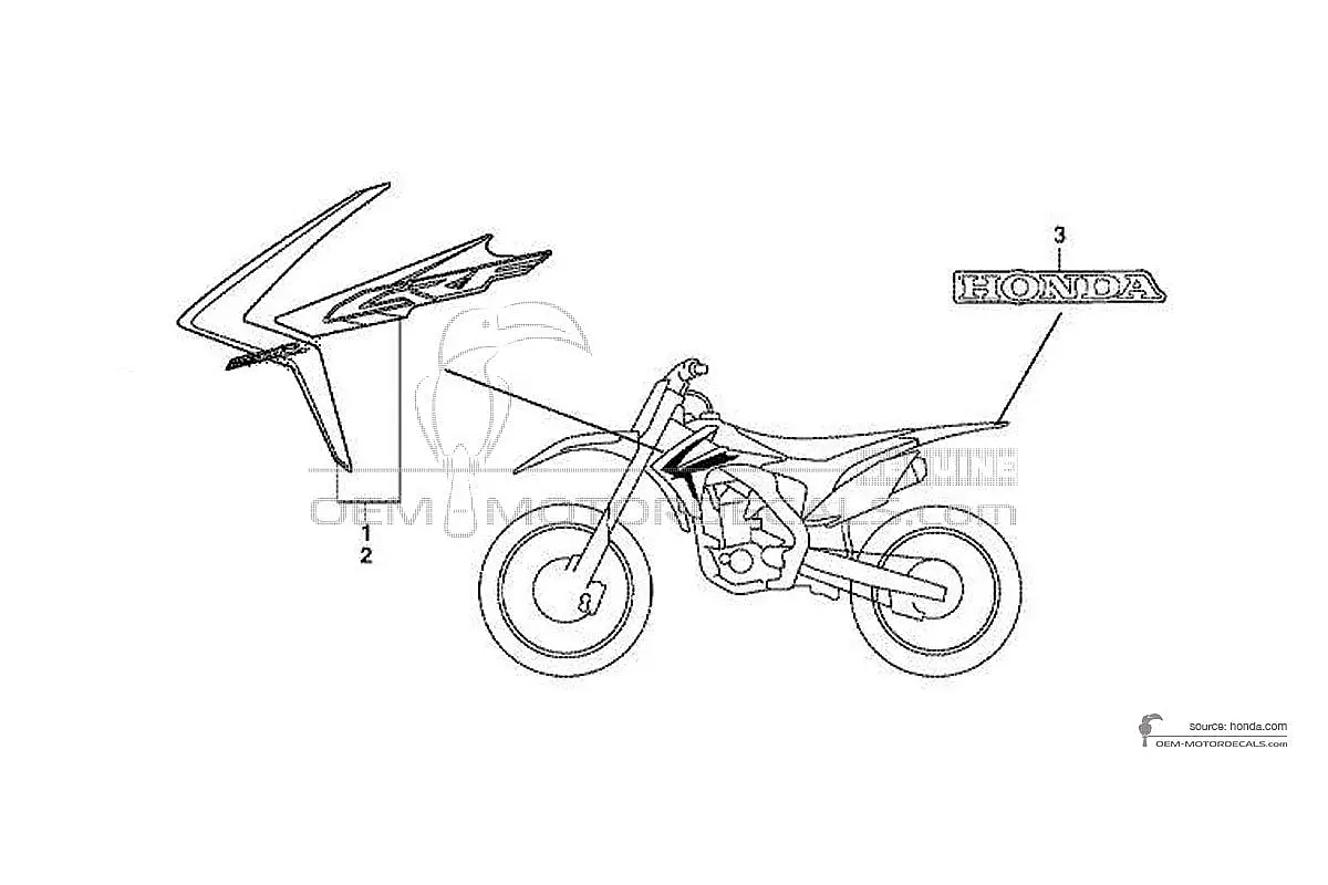 Autocollants pour Honda CRF250R 2014 - Rouge • Honda Autocollants OEM