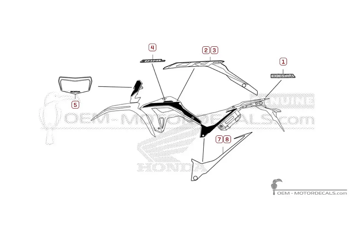 Adesivi per Honda CRF300 2023 • Honda Adesivi OEM