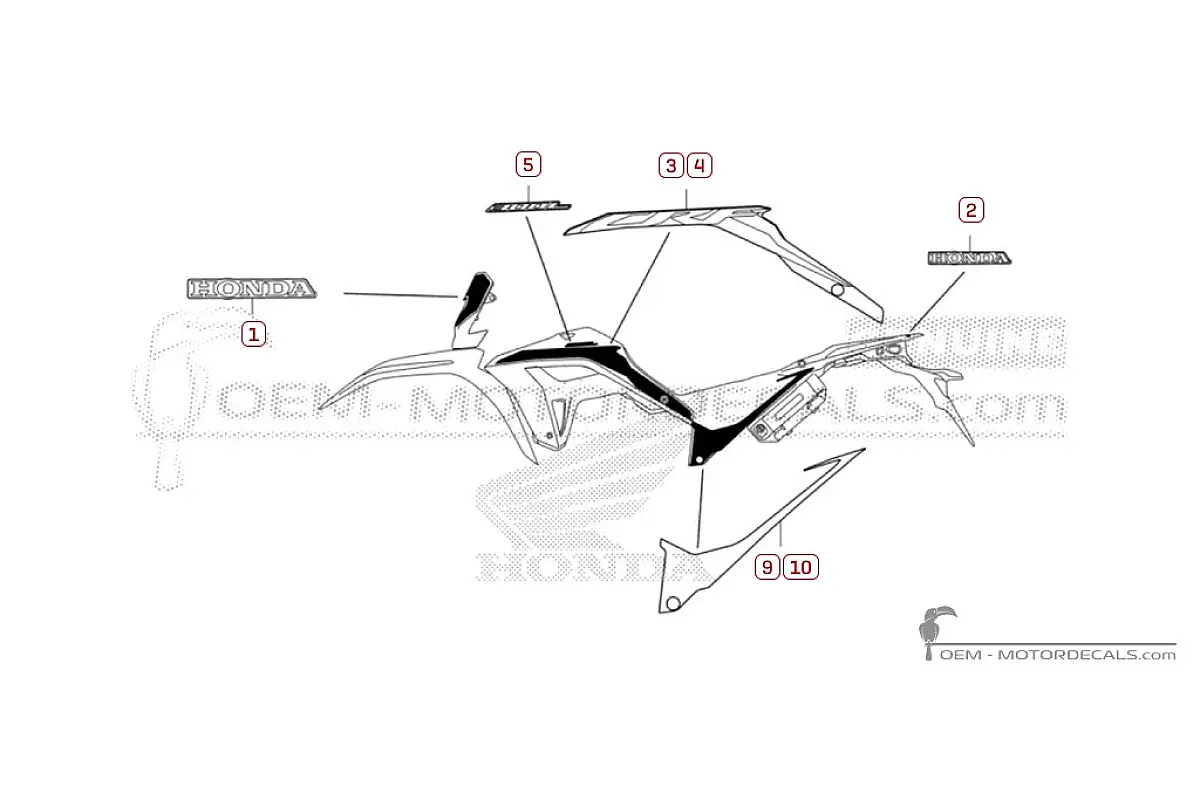 Aufkleber für Honda CRF300 2023 • Honda OEM-Aufkleber