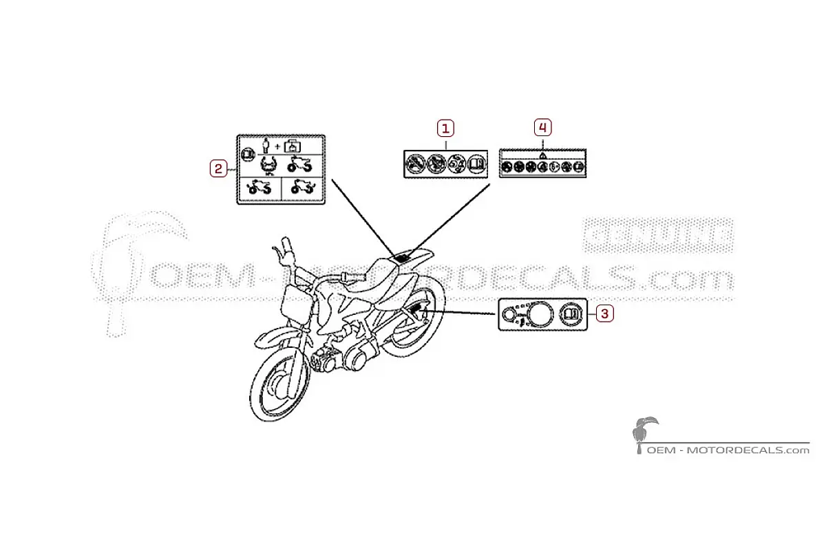 Pegatinas para Etiquetas de precaución • Honda Pegatinas OEM