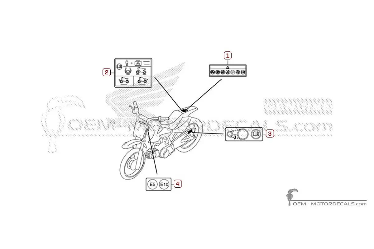 Pegatinas para Etiquetas de precaución • Honda Pegatinas OEM