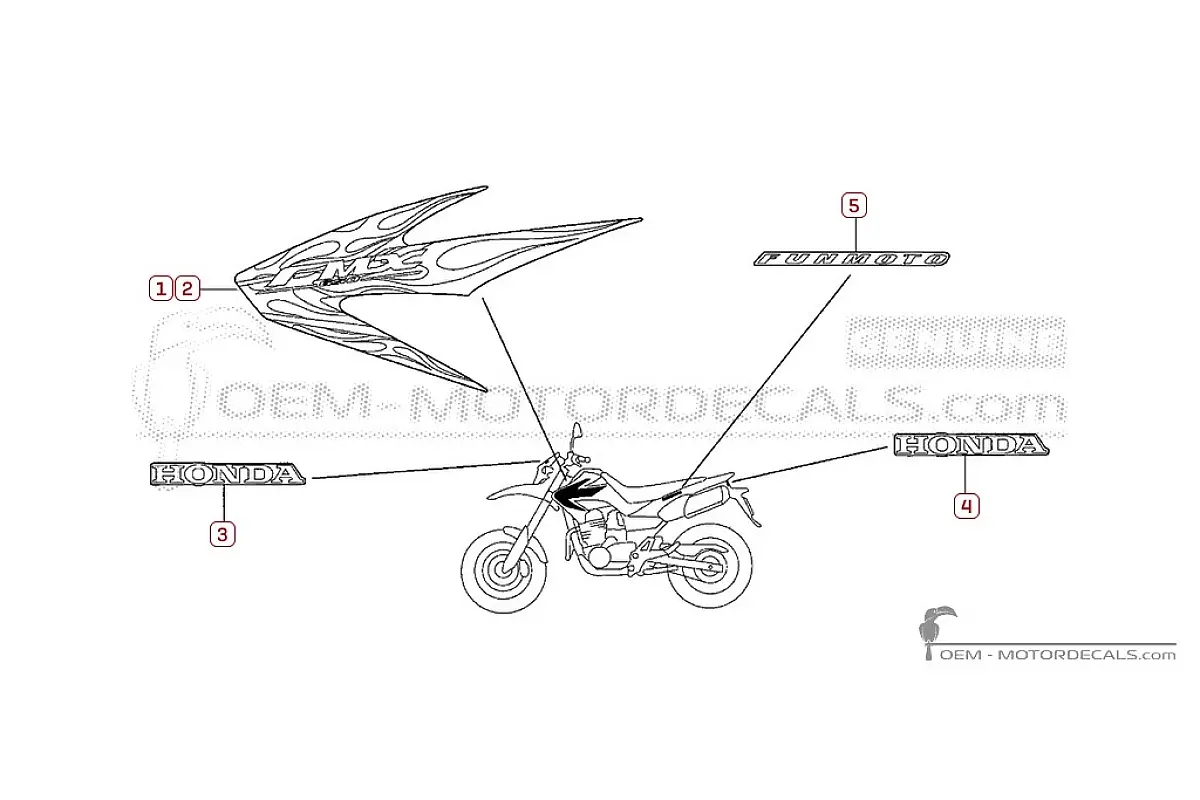 Adesivi per Honda FMX650 2006 • Honda Adesivi OEM