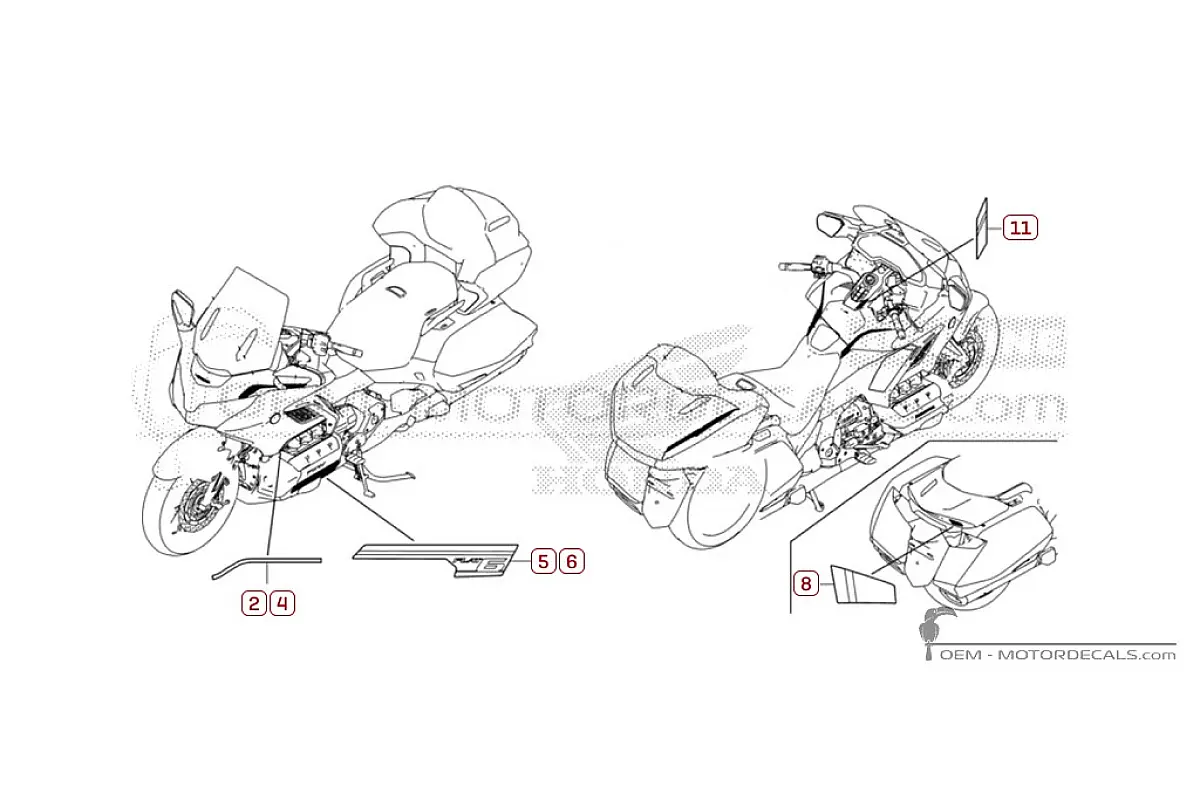 Autocollants pour Honda GL1800 GOLD WING 2023 • Honda Autocollants OEM