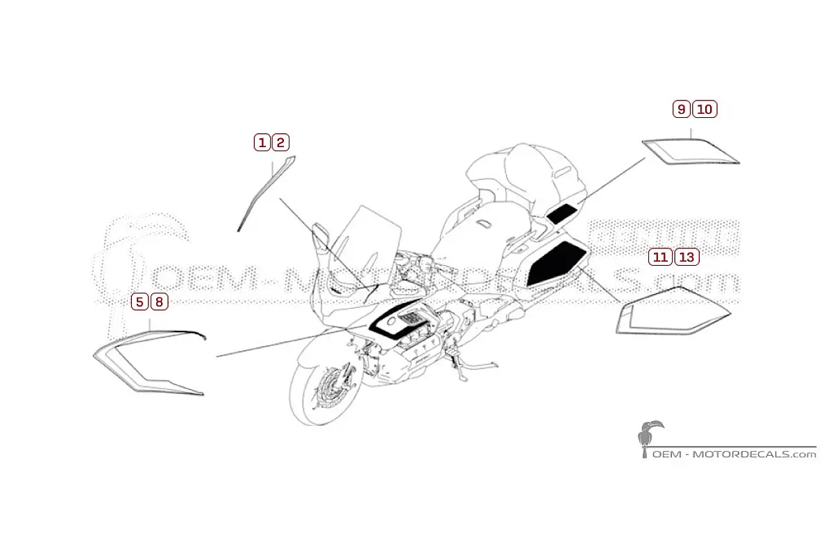 Adesivi per Honda GL1800 GOLD WING 2025 • Honda Adesivi OEM