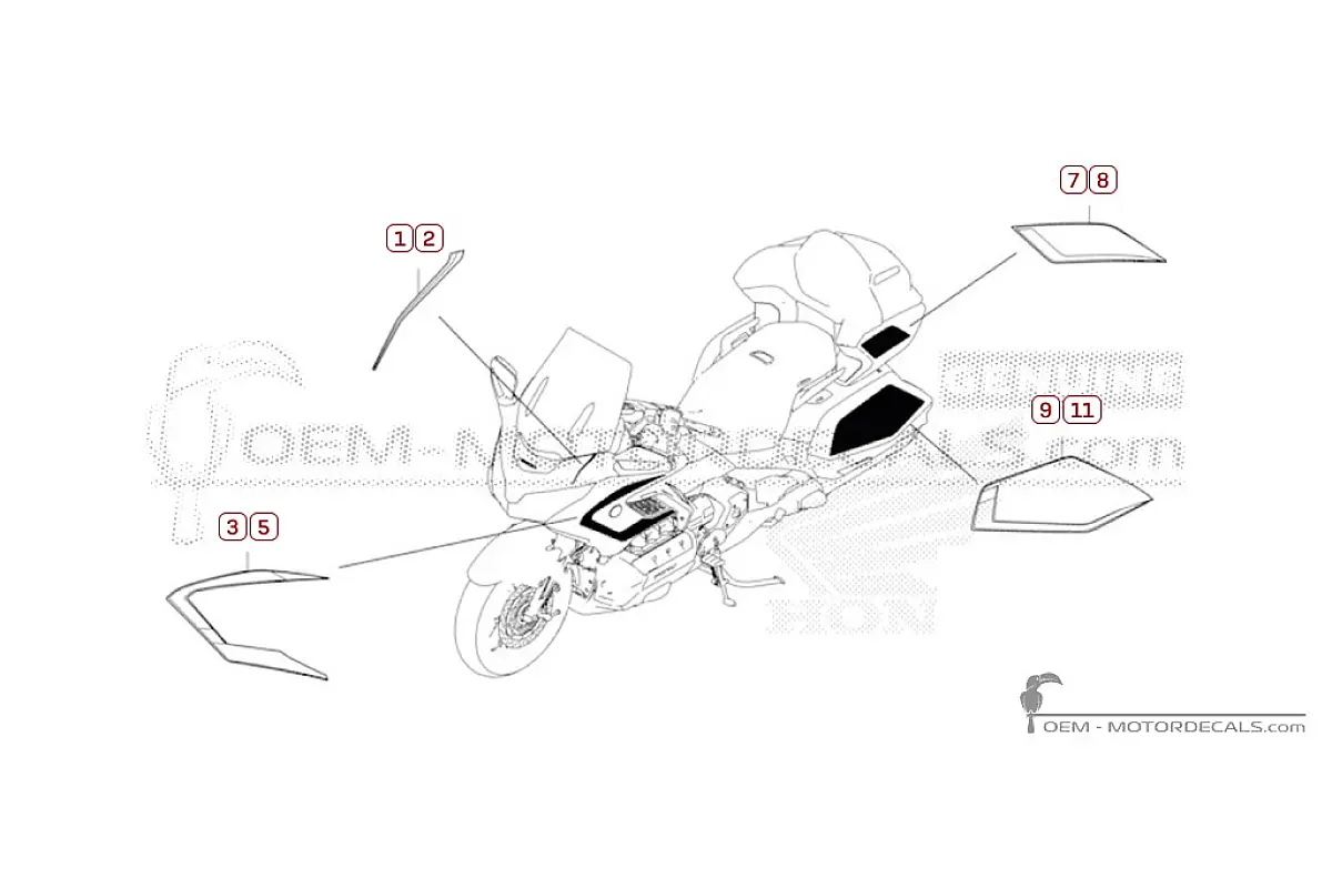 Pegatinas para Honda GL1800 GOLD WING 2026 • Honda Pegatinas OEM
