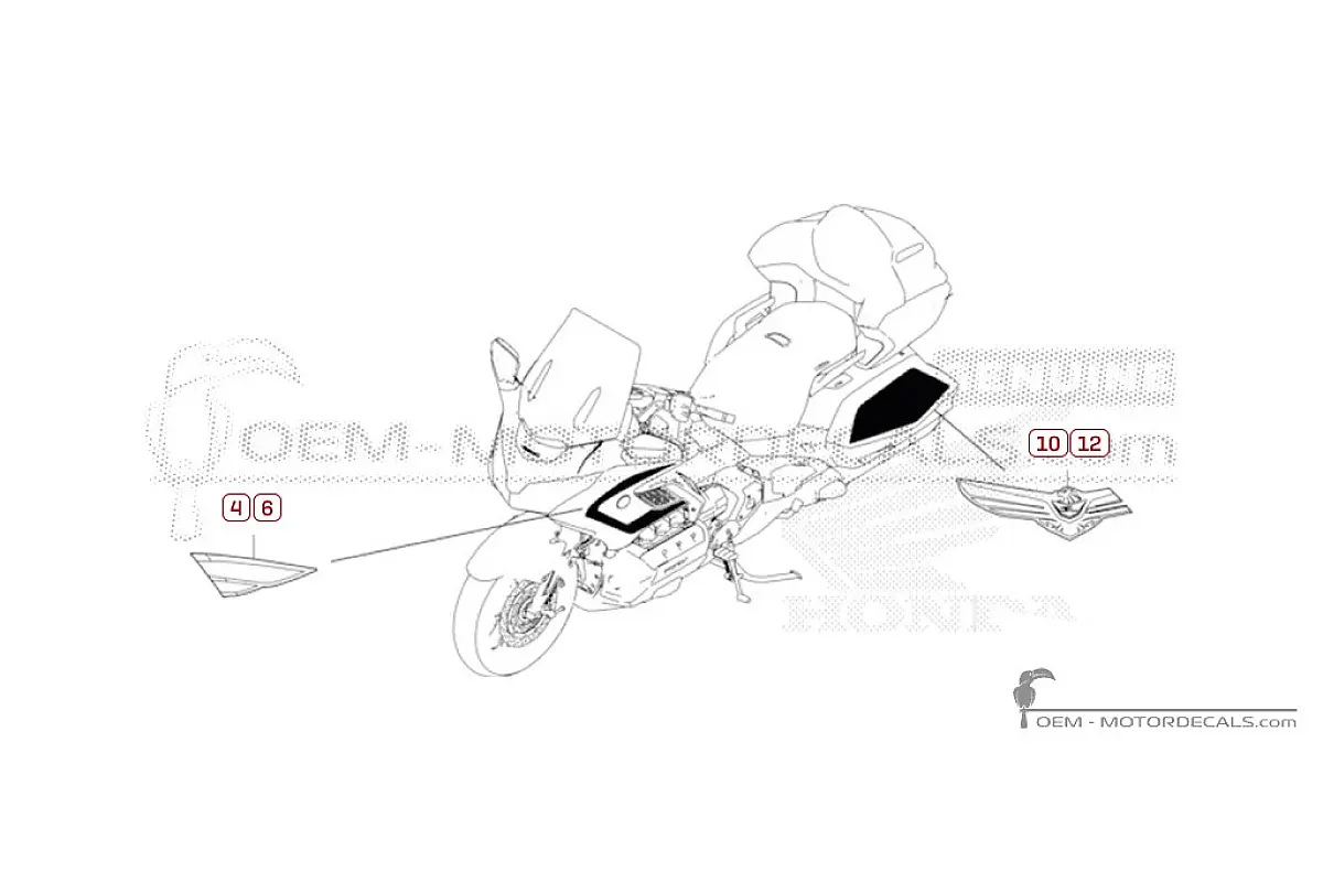 Pegatinas para Honda GL1800 GOLD WING 2026 • Honda Pegatinas OEM