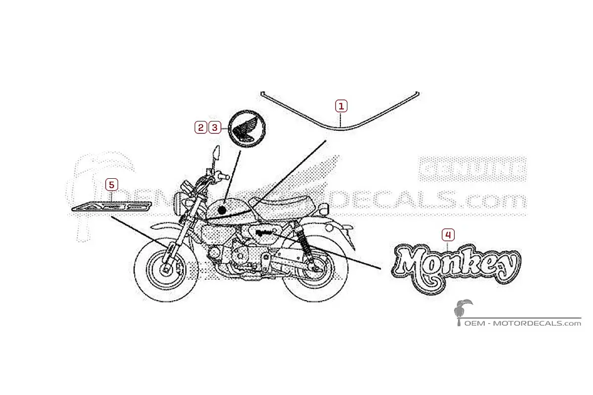 Decals for Honda MONKEY 2019 • Honda OEM Decals