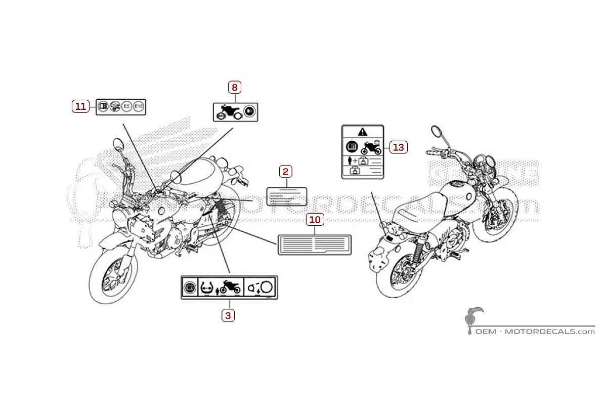 Adesivi per Etichette di avvertenza • Honda Adesivi OEM