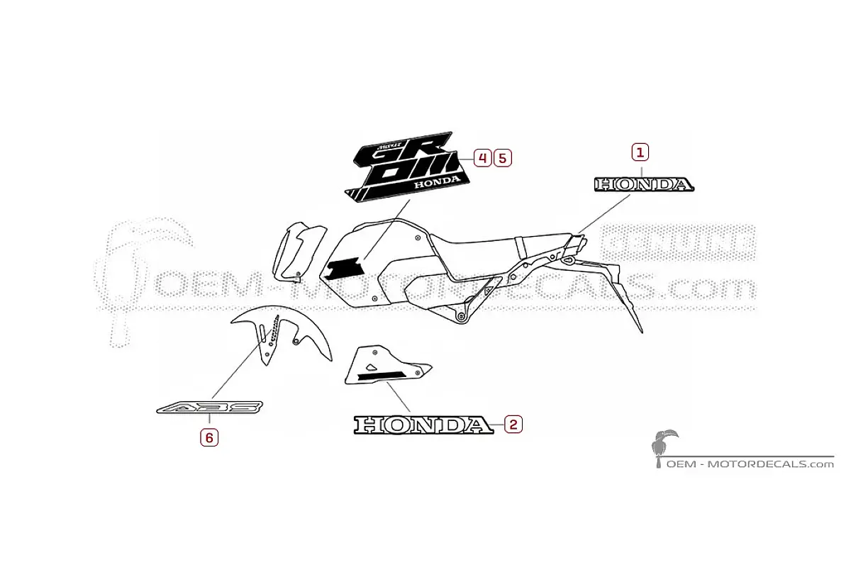 Decals for Honda MSX125 GROM 2024 • Honda OEM Decals