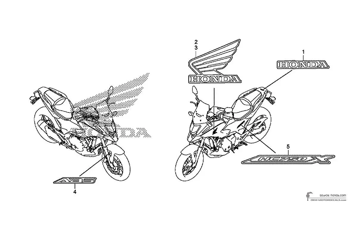 Decals for Honda NC750X 2016 - Blue • Honda OEM Decals