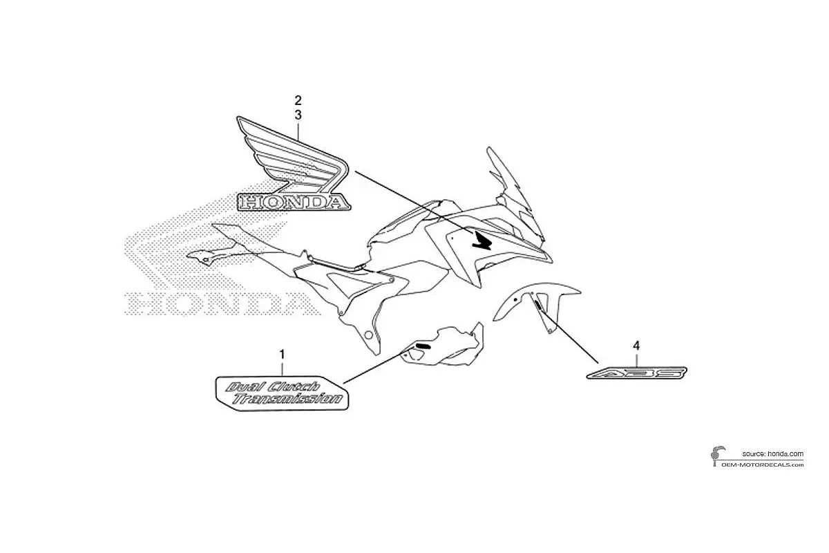 Autocollants pour Honda NC750X 2023 - Bleu • Honda Autocollants OEM