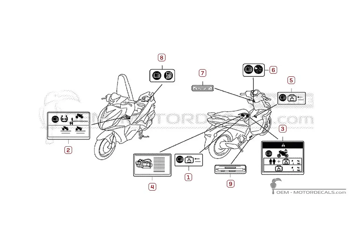 Pegatinas para Etiquetas de precaución • Honda Pegatinas OEM