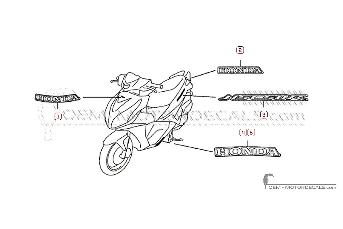 Decals for Honda NSC50 R 2015 • Honda OEM Decals