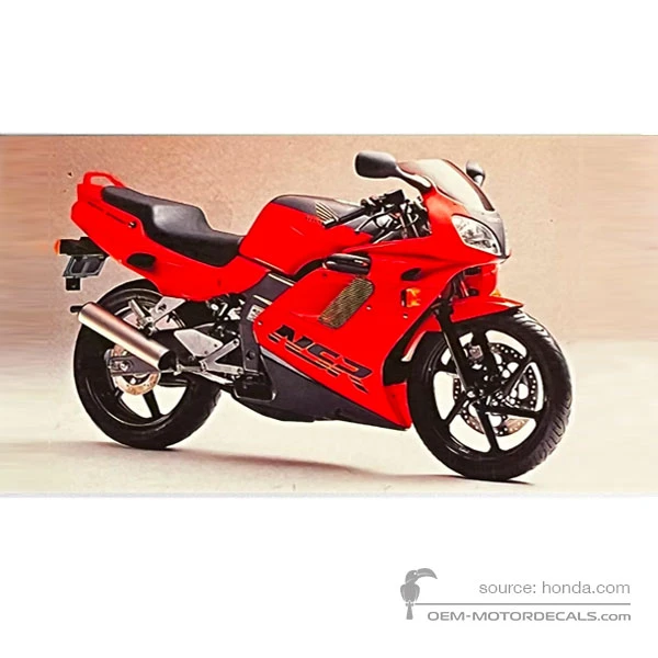 Naklejki do Honda NSR125 1993 - Czerwony • Honda Naklejki OEM