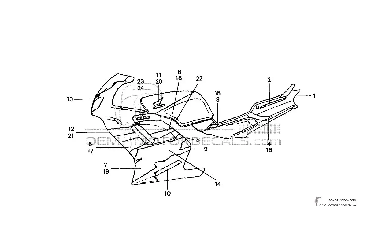 Aufkleber für Honda NSR125 1994 - Weiss • Honda OEM-Aufkleber