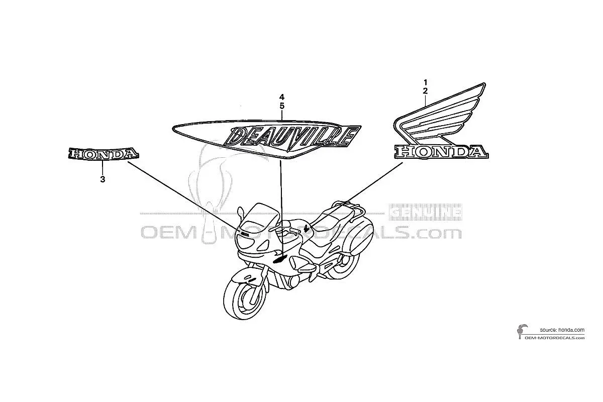 Stickers voor Honda NT650V DEAUVILLE 2000 - Beige • Honda OEM Stickers