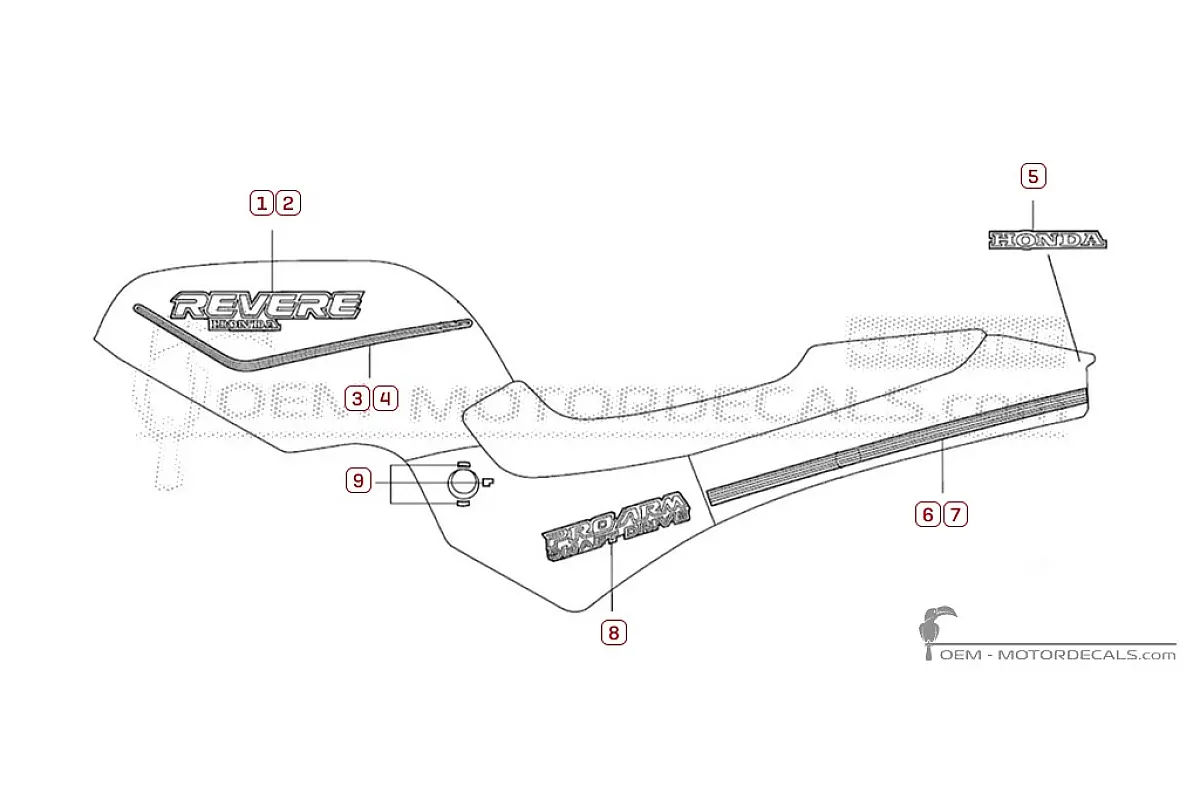 Autocollants pour Honda NTV600 1991 • Honda Autocollants OEM