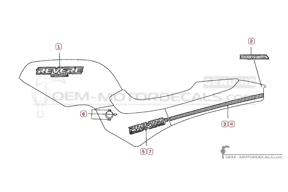 Adesivi per Honda NTV650 1989 • Honda Adesivi OEM