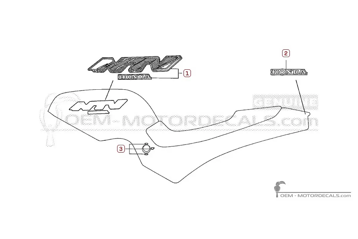 Autocollants pour Honda NTV650 1995 • Honda Autocollants OEM