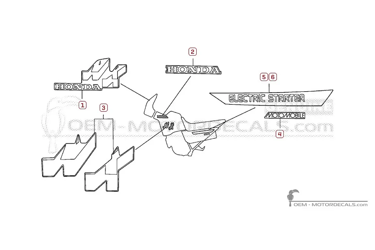 Aufkleber für Honda NX125 TRANSCITY 1989 • Honda OEM-Aufkleber