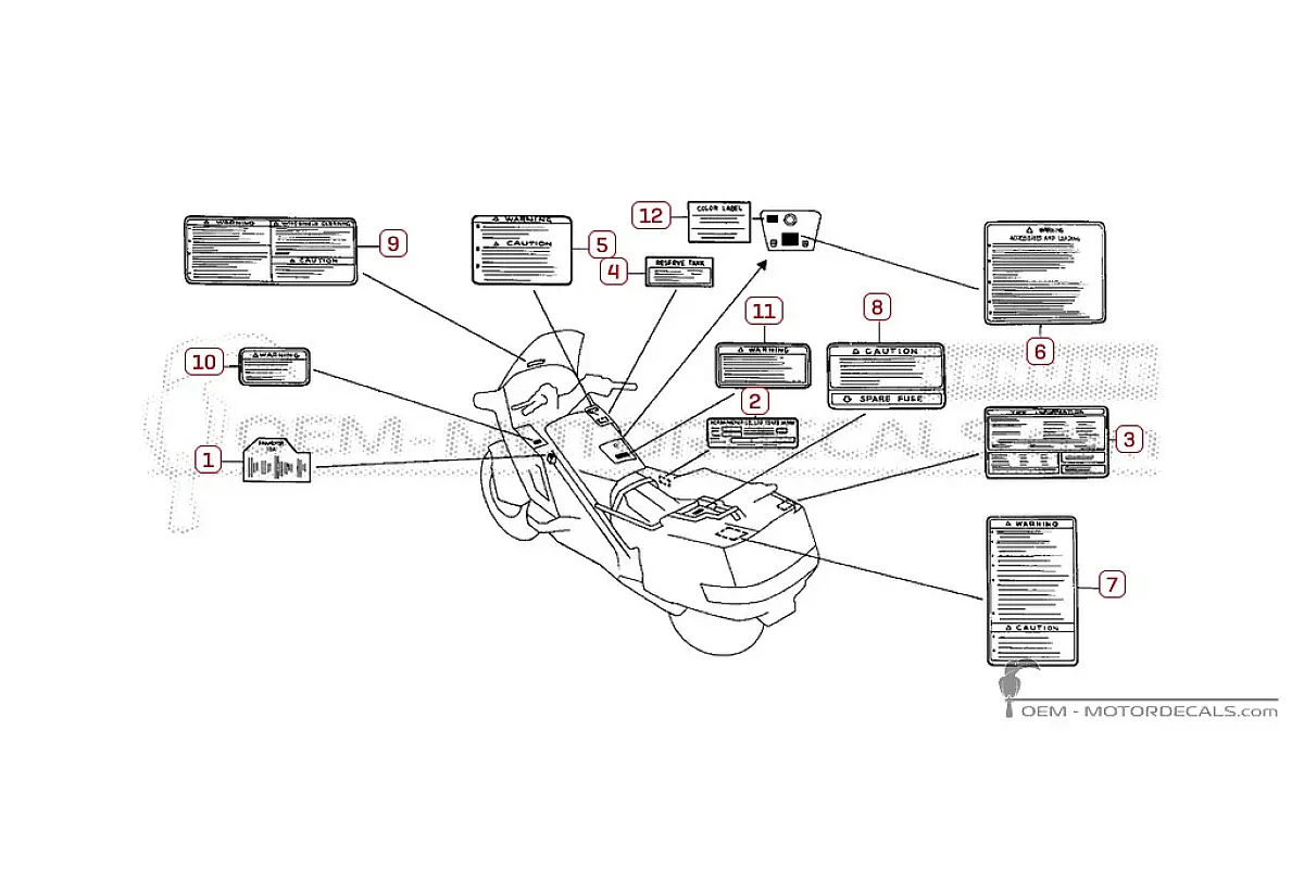 Decals for Caution labels • Honda OEM Decals