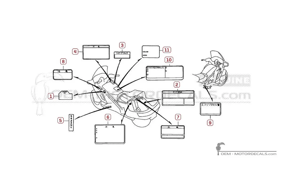 Stickers voor Waarschuwingslabels • Honda OEM Stickers