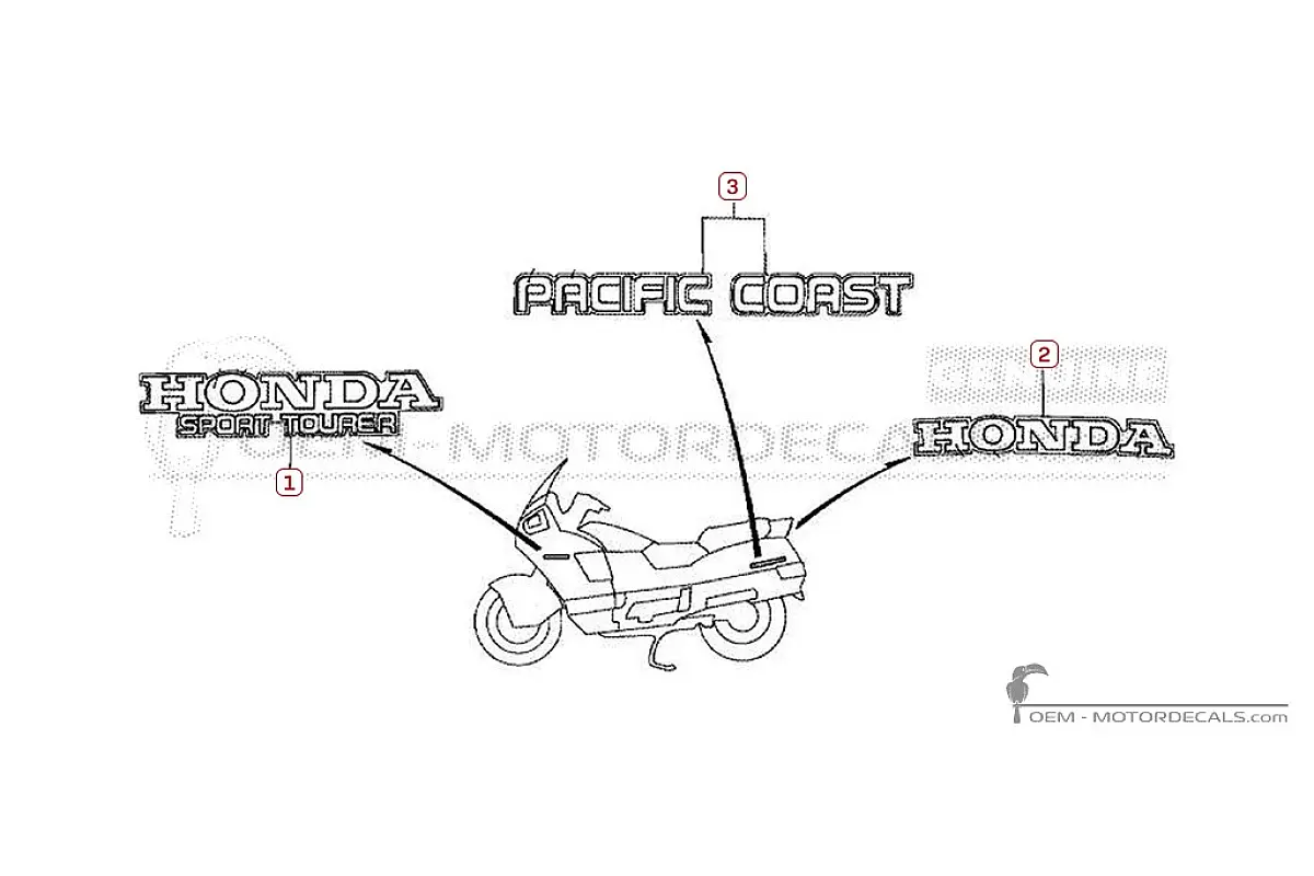 Naklejki do Honda PC800 1997 • Honda Naklejki OEM