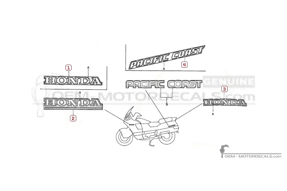 Naklejki do Honda PC800 1998 • Honda Naklejki OEM
