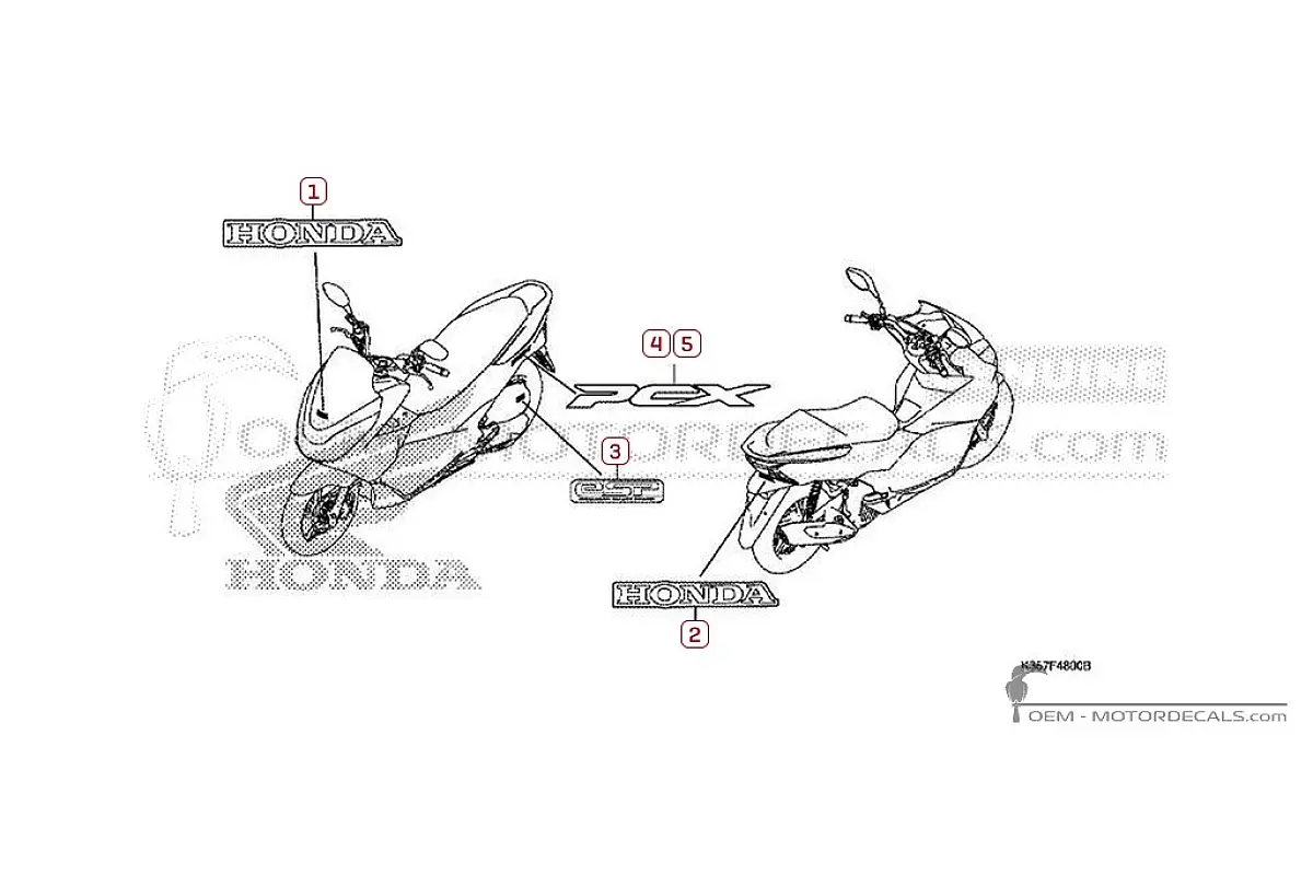 Aufkleber für Honda PCX125 2017 • Honda OEM-Aufkleber