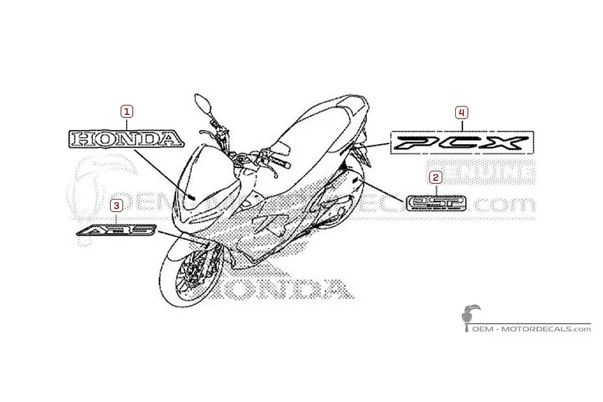 Naklejki do Honda PCX125 2019 • Honda Naklejki OEM