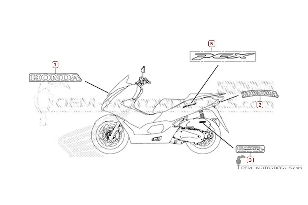 Naklejki do Honda PCX125 2021 • Honda Naklejki OEM