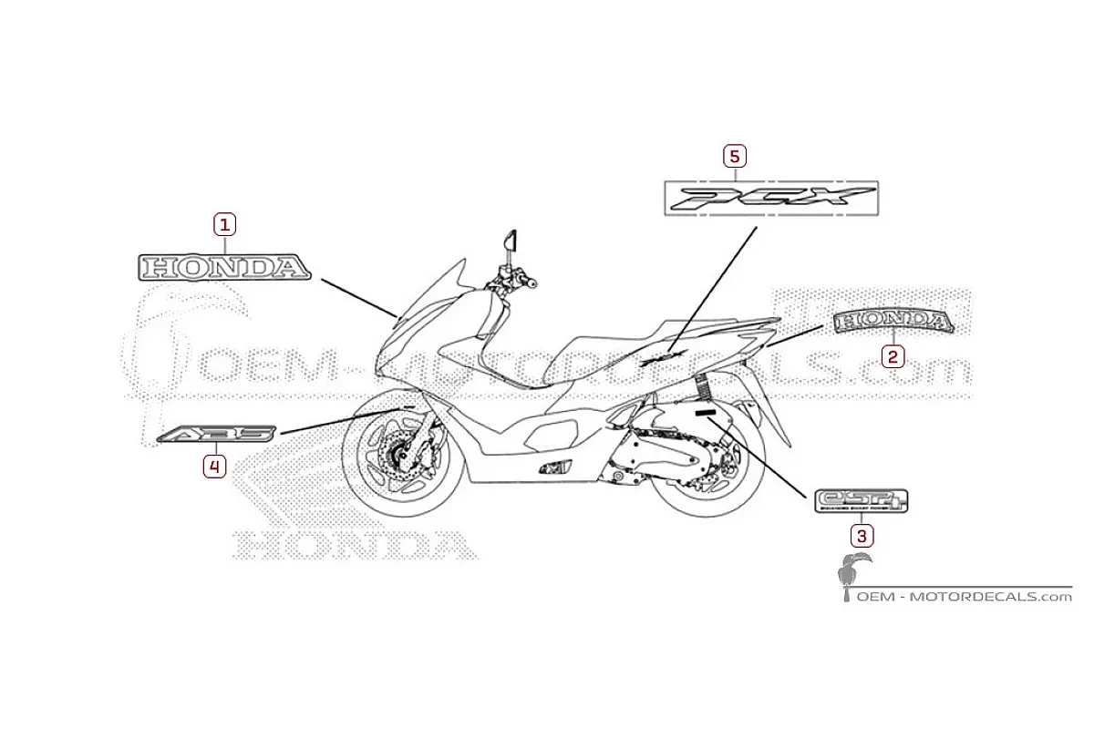 Pegatinas para Honda PCX125 2023 • Honda Pegatinas OEM