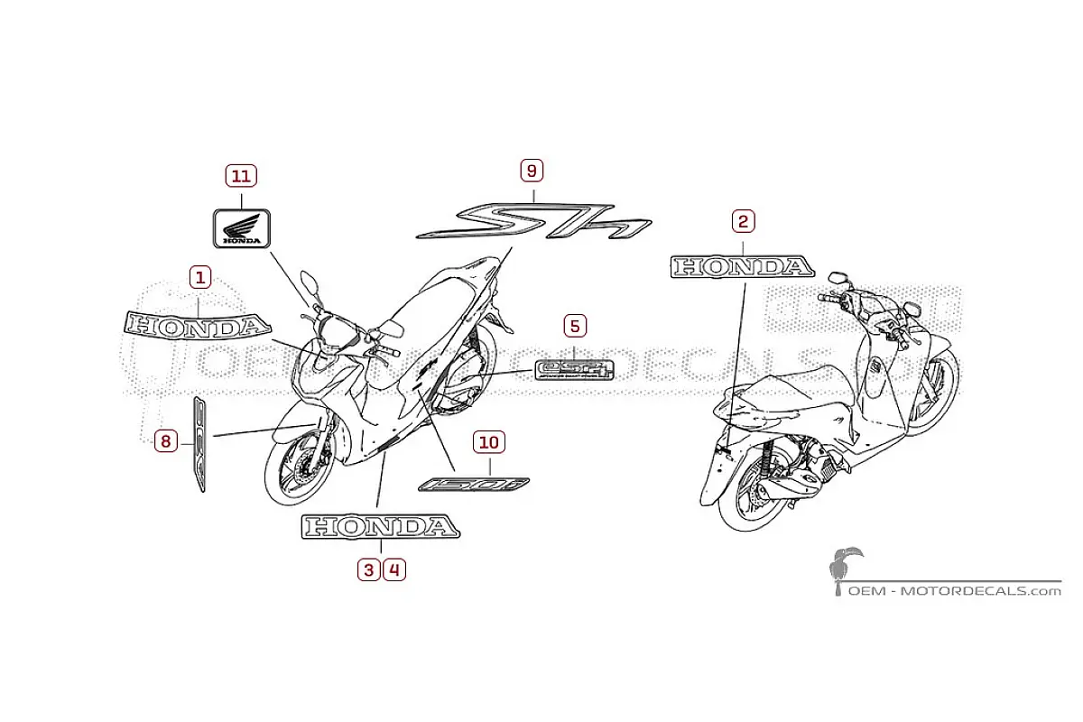 Pegatinas para Honda SH150i 2024 • Honda Pegatinas OEM