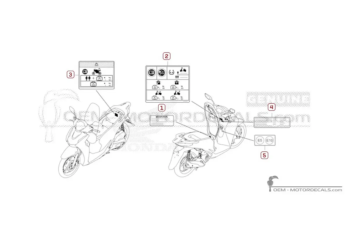 Naklejki do Naklejki ostrzegawcze • Honda Naklejki OEM