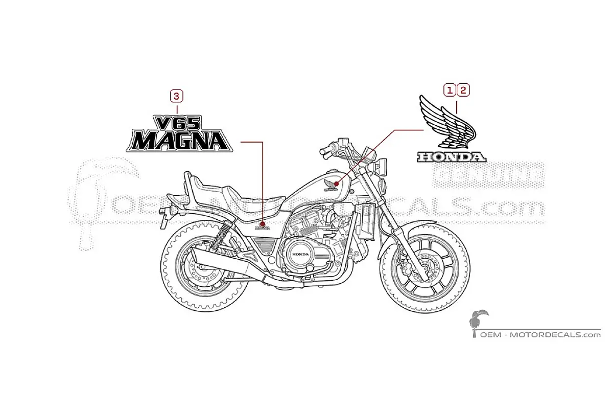 Aufkleber für Honda VF1100C MAGNA 1983 • Honda OEM-Aufkleber