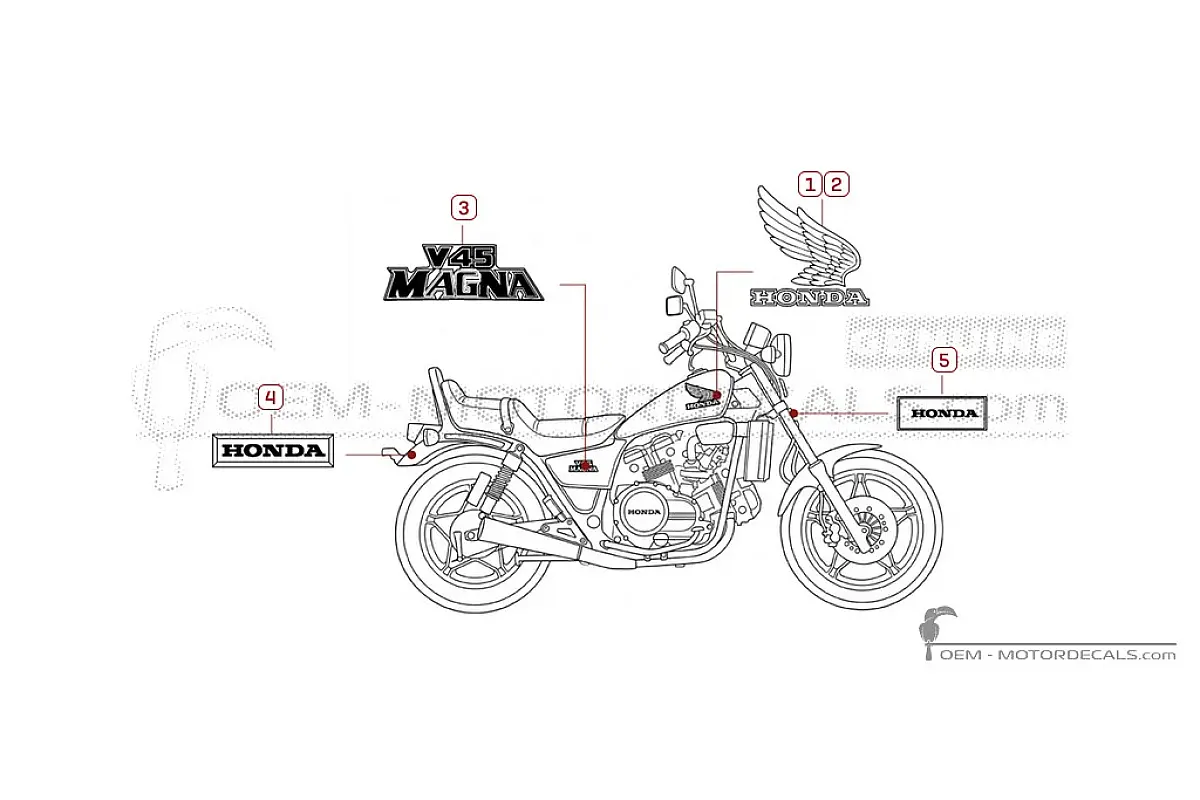 Pegatinas para Honda VF750 C V45 Magna 1983 • Honda Pegatinas OEM