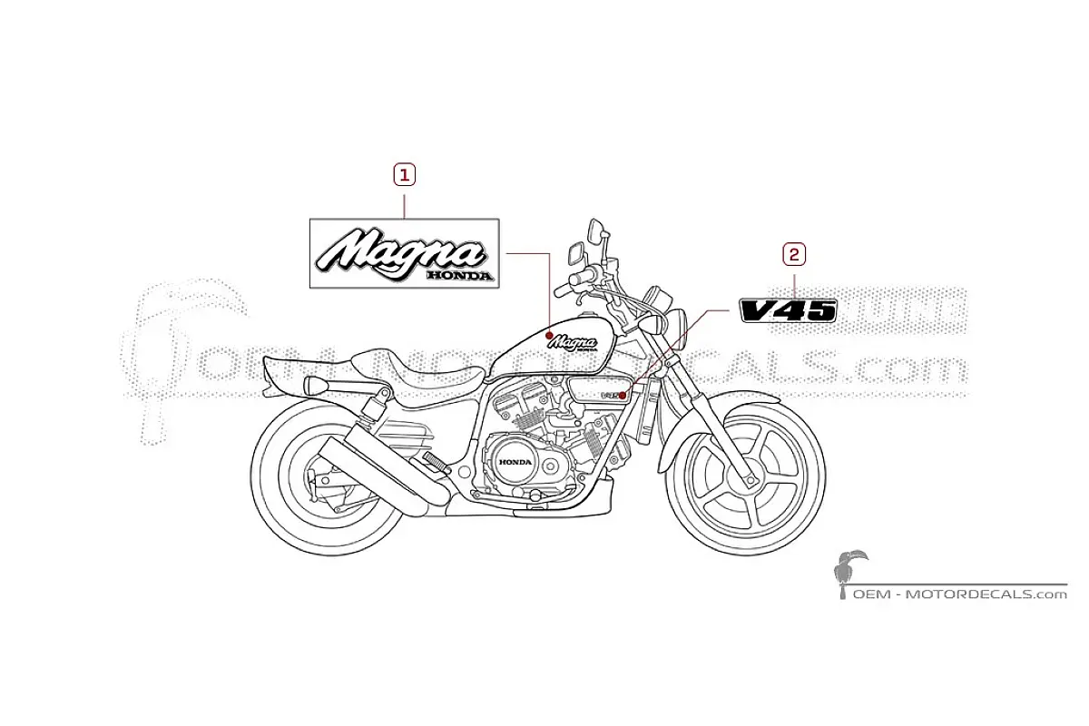 Aufkleber für Honda VF750 C V45 Magna 1988 • Honda OEM-Aufkleber