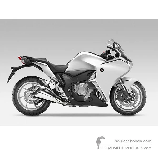 Decals for Honda VFR1200F 2010 - White • Honda OEM Decals