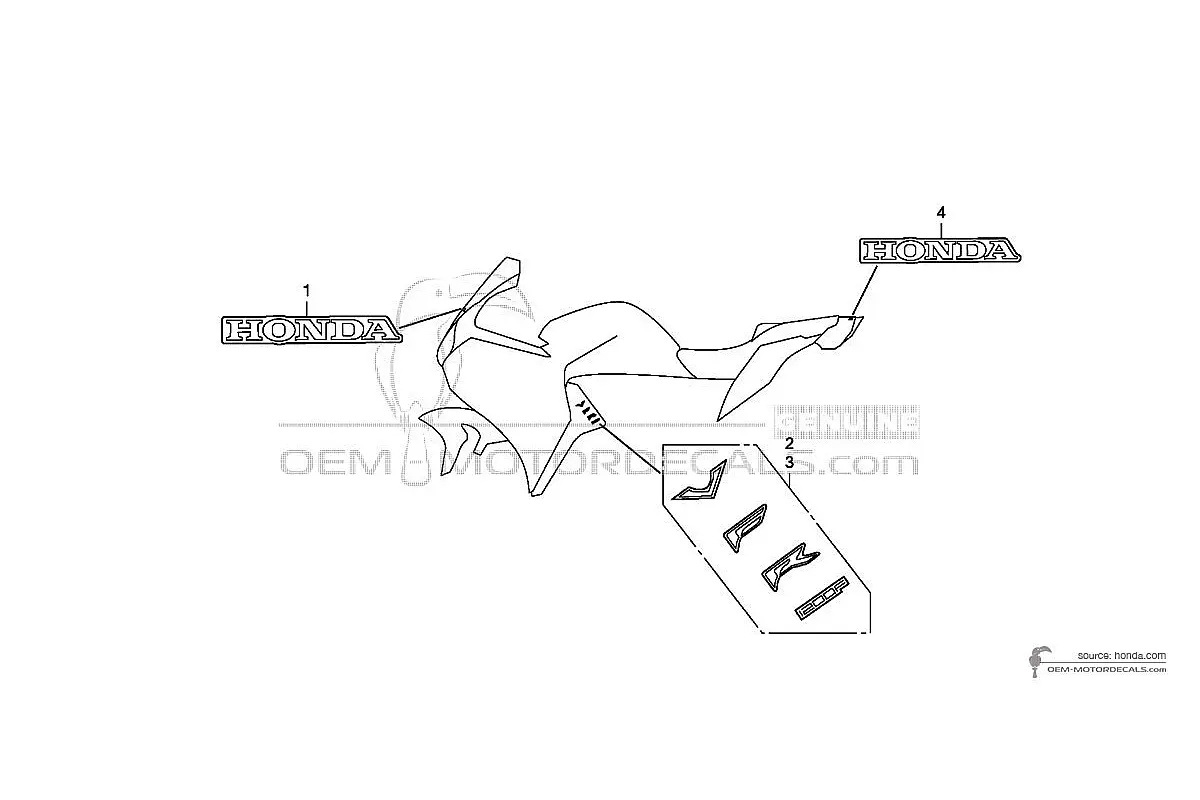 Pegatinas para Honda VFR1200F 2011 - Blanco • Honda Pegatinas OEM