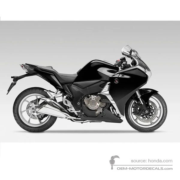 Pegatinas para Honda VFR1200F 2012 - Negro • Honda Pegatinas OEM