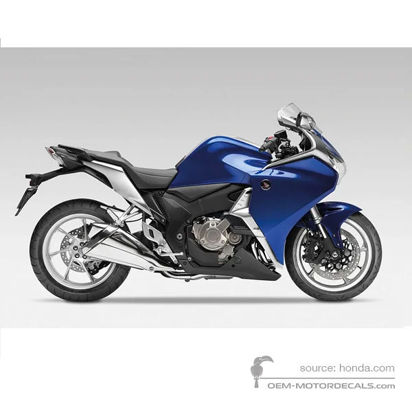 Naklejki do Honda VFR1200F 2012 - Niebieski • Honda Naklejki OEM