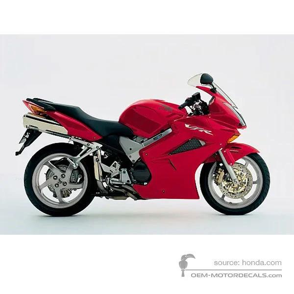 Stickers voor Honda VFR800 VTEC 2005 - Rood • Honda OEM Stickers