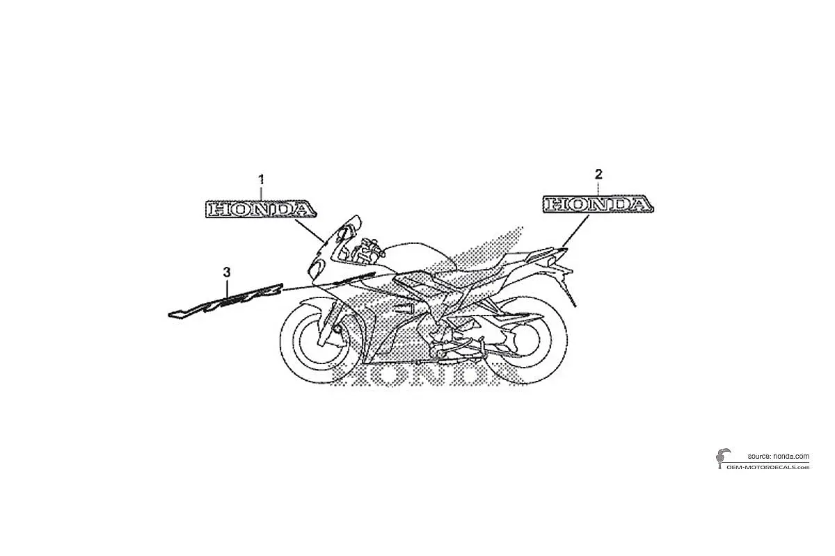 Autocollants pour Honda VFR800 2016 - Blanc • Honda Autocollants OEM