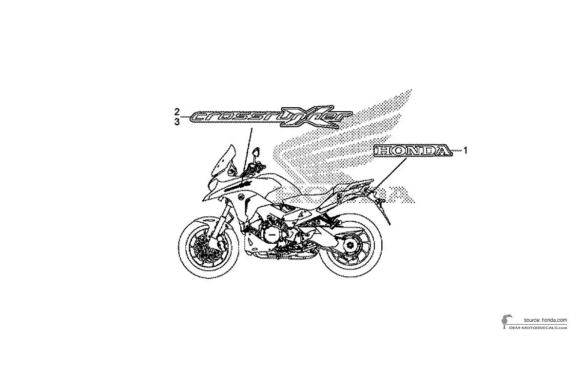 Stickers voor Honda VFR800X CROSSRUNNER 2015 - Zwart • Honda OEM Stickers
