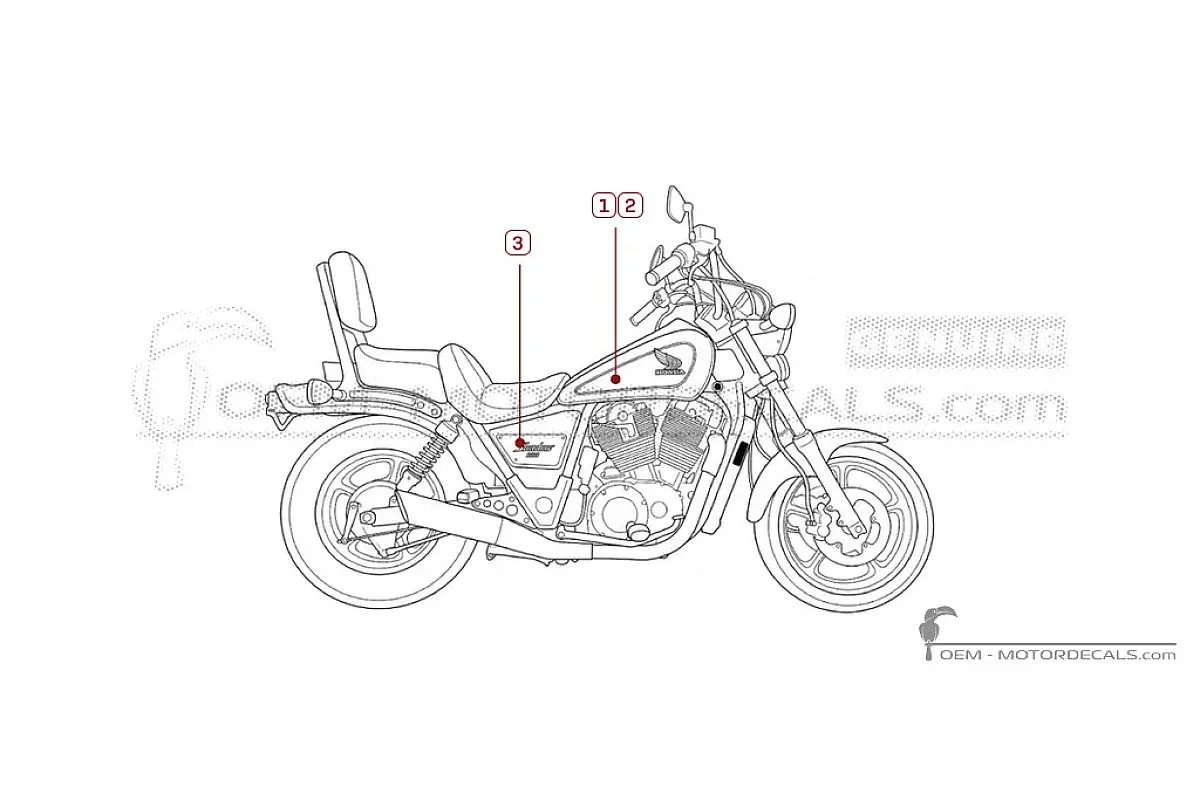 Adesivi per Honda VT1100 SHADOW 1985 • Honda Adesivi OEM
