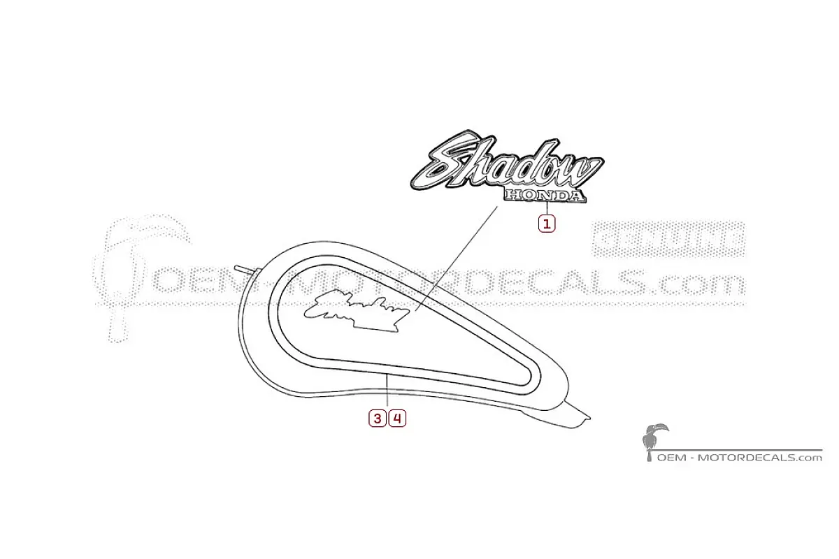 Pegatinas para Honda VT1100 SHADOW 1987 • Honda Pegatinas OEM