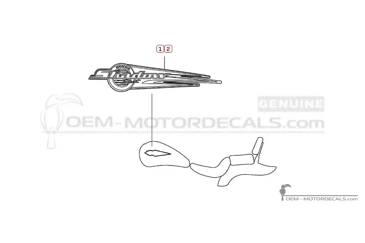 Adesivi per Honda VT1100 SHADOW Spirit 2000 • Honda Adesivi OEM