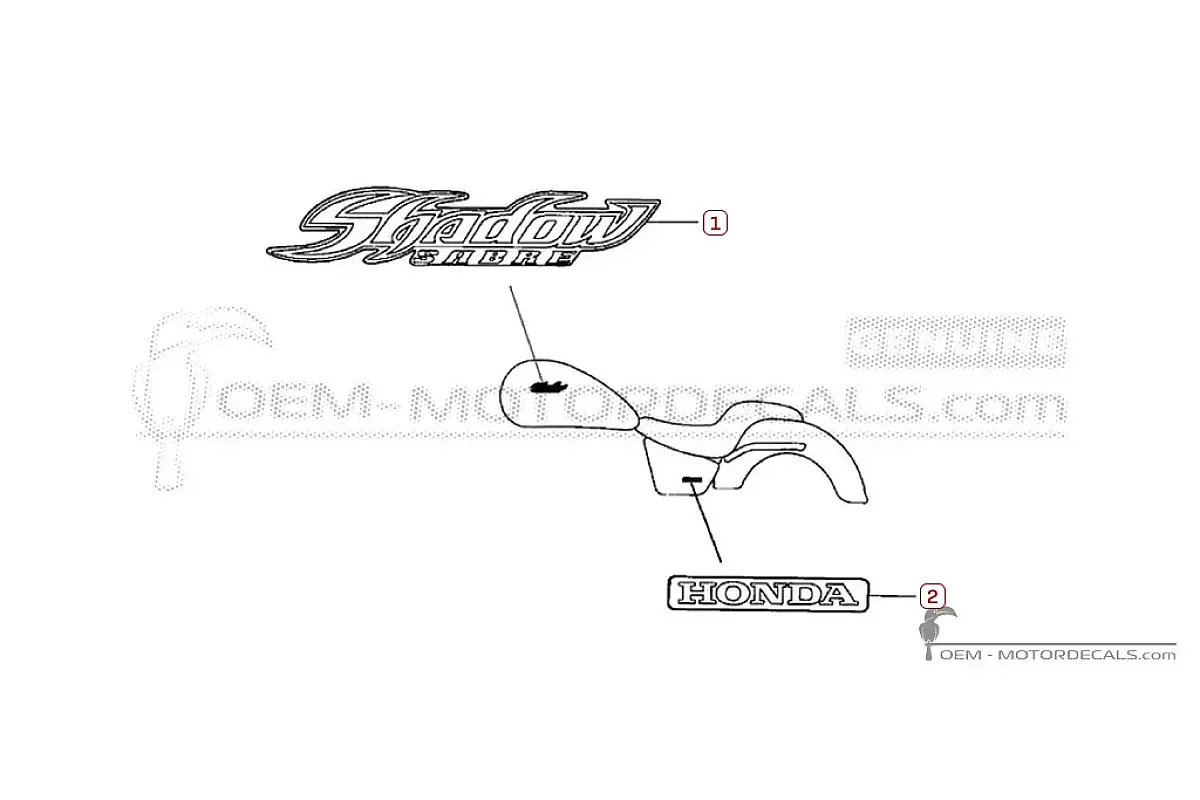 Pegatinas para Honda VT1100 SHADOW Sabre 2007 • Honda Pegatinas OEM